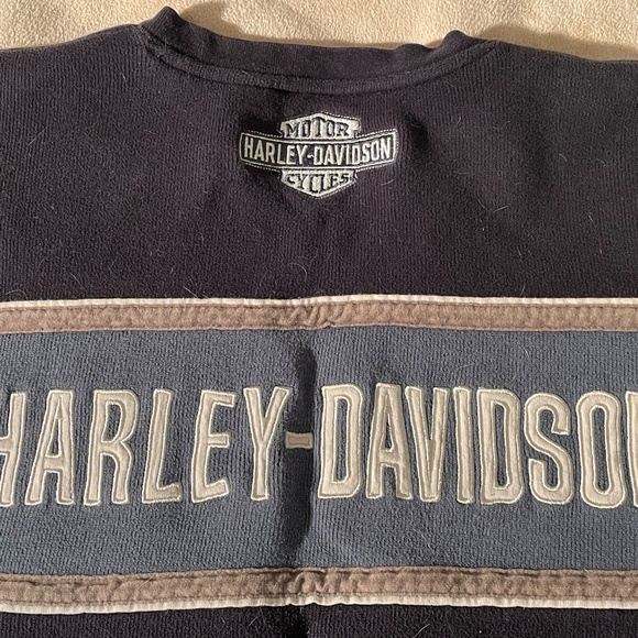 Harley Davidson black cotton knit v-neck sweater - Picture 4 of 4